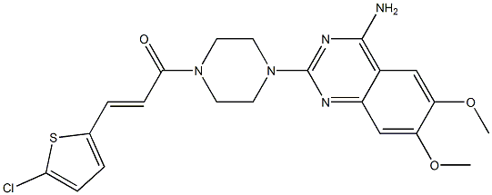 4-Amino-2-[4-[3-(5-chloro-2-thienyl)propenoyl]-1-piperazinyl]-6,7-dimethoxyquinazoline 구조식 이미지