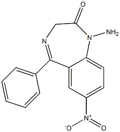 7-Nitro-1-amino-5-(phenyl)-1H-1,4-benzodiazepin-2(3H)-one 구조식 이미지