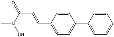 (E)-3-[4-Phenylphenyl]-N-methyl-2-propenehydroxamic acid 구조식 이미지