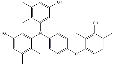 N,N-Bis(5-hydroxy-2,3-dimethylphenyl)-4-(3-hydroxy-2,4-dimethylphenoxy)benzenamine 구조식 이미지