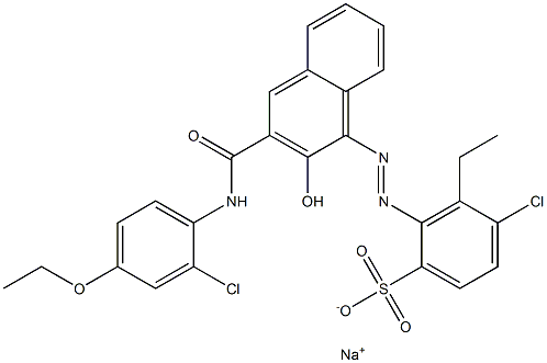 4-Chloro-3-ethyl-2-[[3-[[(2-chloro-4-ethoxyphenyl)amino]carbonyl]-2-hydroxy-1-naphtyl]azo]benzenesulfonic acid sodium salt Structure