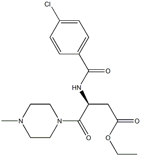 (S)-3-[(4-Chlorobenzoyl)amino]-4-(4-methylpiperazin-1-yl)-4-oxobutyric acid ethyl ester 구조식 이미지