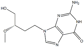 2-Amino-9-[(3S)-4-hydroxy-3-methoxybutyl]-1,9-dihydro-6H-purin-6-one 구조식 이미지