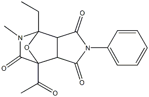 7-Acetyl-4,5,7,7a-tetrahydro-4-ethyl-5-methyl-2-phenyl-4,7-epoxy-1H-pyrrolo[3,4-c]pyridine-1,3,6(2H,3aH)-trione Structure