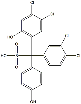 (3,4-Dichlorophenyl)(3,4-dichloro-6-hydroxyphenyl)(4-hydroxyphenyl)methanesulfonic acid 구조식 이미지