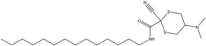 2-Cyano-5-(dimethylamino)-N-tetradecyl-1,3-dithiane-2-carboxamide Structure