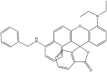 4'-Benzylamino-8'-diethylaminospiro[isobenzofuran-1(3H),12'-[12H]benzo[a]xanthen]-3-one Structure