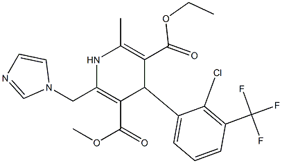 6-(1H-Imidazol-1-ylmethyl)-4-(2-chloro-3-(trifluoromethyl)phenyl)-2-methyl-1,4-dihydropyridine-3,5-dicarboxylic acid 3-ethyl 5-methyl ester Structure