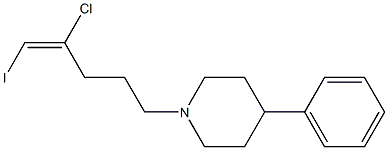 1-[(E)-4-Chloro-5-iodo-4-pentenyl]-4-phenylpiperidine 구조식 이미지