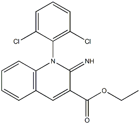 1-(2,6-Dichlorophenyl)-1,2-dihydro-2-imino-3-quinolinecarboxylic acid ethyl ester Structure