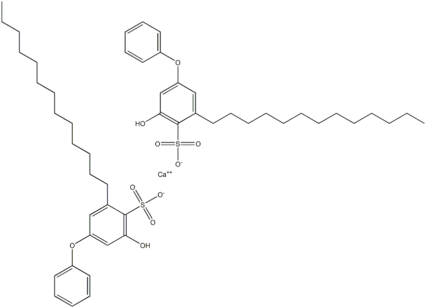 Bis(5-hydroxy-3-tridecyl[oxybisbenzene]-4-sulfonic acid)calcium salt 구조식 이미지