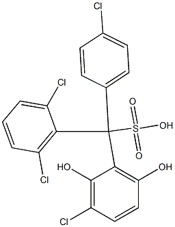 (4-Chlorophenyl)(2,6-dichlorophenyl)(3-chloro-2,6-dihydroxyphenyl)methanesulfonic acid Structure
