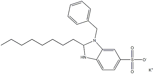 1-Benzyl-2,3-dihydro-2-octyl-1H-benzimidazole-6-sulfonic acid potassium salt 구조식 이미지