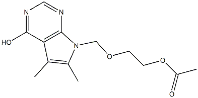 Acetic acid 2-[[4-hydroxy-5,6-dimethyl-7H-pyrrolo[2,3-d]pyrimidin-7-yl]methoxy]ethyl ester 구조식 이미지