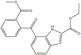 7-[2-(Methoxycarbonyl)benzoyl]-1H-indole-2-carboxylic acid ethyl ester 구조식 이미지