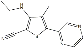 3-(Ethylamino)-4-methyl-5-(pyrazin-2-yl)thiophene-2-carbonitrile Structure