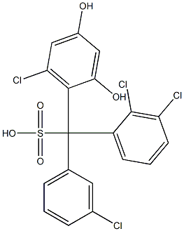 (3-Chlorophenyl)(2,3-dichlorophenyl)(6-chloro-2,4-dihydroxyphenyl)methanesulfonic acid Structure