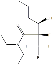 (2R,3R,4E)-N,N-Diethyl-2-fluoro-2-trifluoromethyl-3-hydroxy-4-hexenamide 구조식 이미지