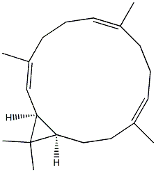 (1S,2E,6E,10E,14R)-3,7,11,15,15-Pentamethylbicyclo[12.1.0]pentadeca-2,6,10-triene 구조식 이미지