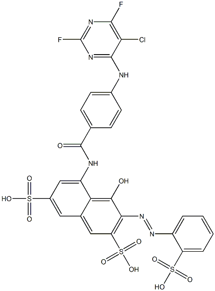 5-[[4-[(5-Chloro-2,6-difluoro-4-pyrimidinyl)amino]benzoyl]amino]-4-hydroxy-3-[(2-sulfophenyl)azo]-2,7-naphthalenedisulfonic acid Structure