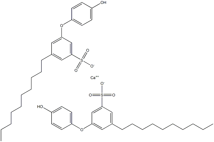 Bis(4'-hydroxy-5-decyl[oxybisbenzene]-3-sulfonic acid)calcium salt 구조식 이미지