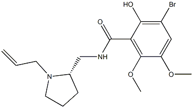 3-Bromo-2-hydroxy-5,6-dimethoxy-N-[[(2S)-1-(2-propenyl)pyrrolidin-2-yl]methyl]benzamide Structure