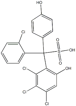 (2-Chlorophenyl)(2,3,4-trichloro-6-hydroxyphenyl)(4-hydroxyphenyl)methanesulfonic acid 구조식 이미지