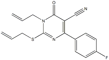 2-[(2-Propenyl)thio]-3-(2-propenyl)-4-oxo-6-(4-fluorophenyl)pyrimidine-5-carbonitrile Structure