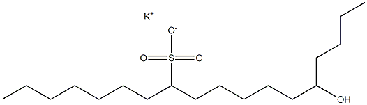 14-Hydroxyoctadecane-8-sulfonic acid potassium salt 구조식 이미지