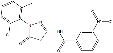 1-(2-Chloro-6-methylphenyl)-3-(3-nitrobenzoylamino)-5(4H)-pyrazolone 구조식 이미지