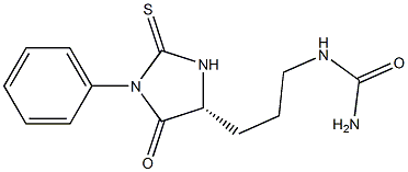 N-[3-[(4R)-5-Oxo-1-phenyl-2-thioxoimidazolidin-4-yl]propyl]urea Structure