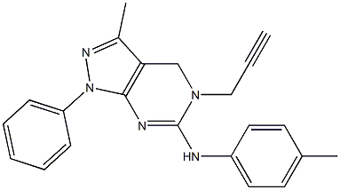 5-(2-Propynyl)-6-(p-tolylamino)-3-methyl-1-phenyl-4,5-dihydro-1H-pyrazolo[3,4-d]pyrimidine Structure