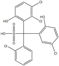 (2-Chlorophenyl)(3-chloro-6-hydroxyphenyl)(2,3-dichloro-6-hydroxyphenyl)methanesulfonic acid Structure