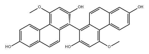 2,2',7,7'-Tetrahydroxy-4,4'-dimethoxy-1,1'-biphenanthrene 구조식 이미지