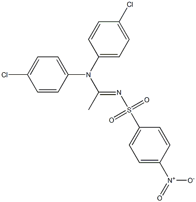 N1,N1-Bis(p-chlorophenyl)-N2-[(p-nitrophenyl)sulfonyl]acetamidine Structure