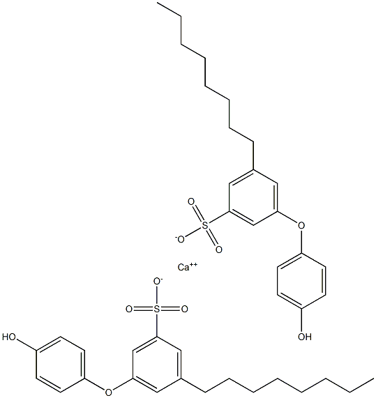 Bis(4'-hydroxy-5-octyl[oxybisbenzene]-3-sulfonic acid)calcium salt Structure