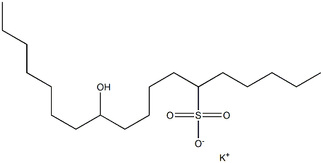 11-Hydroxyoctadecane-6-sulfonic acid potassium salt Structure