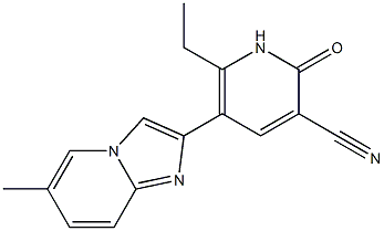 2-[(3-Cyano-6-ethyl-1,2-dihydro-2-oxopyridin)-5-yl]-6-methylimidazo[1,2-a]pyridine Structure