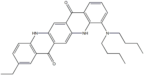 4-(Dibutylamino)-9-ethyl-5,12-dihydroquino[2,3-b]acridine-7,14-dione Structure