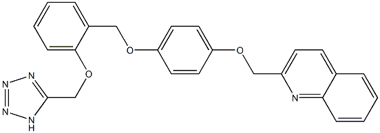 2-[4-[2-(1H-Tetrazol-5-ylmethoxy)benzyloxy]phenoxymethyl]quinoline 구조식 이미지