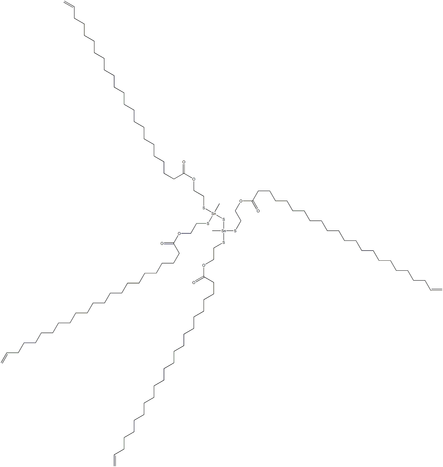 Bis[methylbis[[2-(21-docosenylcarbonyloxy)ethyl]thio]stannyl] sulfide Structure