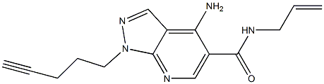 1-(4-Pentynyl)-4-amino-N-(2-propenyl)-1H-pyrazolo[3,4-b]pyridine-5-carboxamide Structure