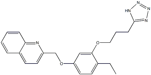 2-[3-[3-(1H-Tetrazol-5-yl)propoxy]-4-ethylphenoxymethyl]quinoline 구조식 이미지