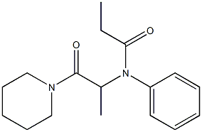 N-[1-(Piperidinocarbonyl)ethyl]-N-phenylpropionamide 구조식 이미지