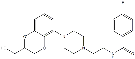 (+)-N-[2-[4-[2,3-Dihydro-2-(hydroxymethyl)-1,4-benzodioxin-5-yl]-1-piperazinyl]ethyl]-4-fluorobenzamide Structure