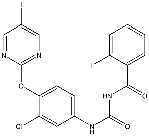 1-(2-Iodobenzoyl)-3-[4-[(5-iodo-2-pyrimidinyl)oxy]-3-chlorophenyl]urea 구조식 이미지