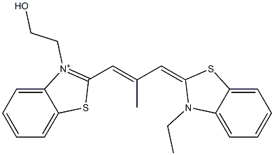 2-[3-(3-Ethylbenzothiazol-2(3H)-ylidene)-2-methyl-1-propenyl]-3-(2-hydroxyethyl)benzothiazol-3-ium Structure