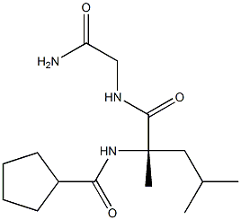 N-[(2S)-2,4-Dimethyl-2-[(cyclopentylcarbonyl)amino]pentanoyl]glycinamide Structure