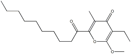 6-Methoxy-3-methyl-5-ethyl-2-(1-oxodecyl)-4H-pyran-4-one Structure