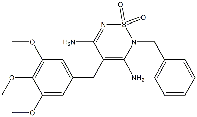 3,5-Diamino-2-benzyl-4-(3,4,5-trimethoxybenzyl)-2H-1,2,6-thiadiazine 1,1-dioxide 구조식 이미지